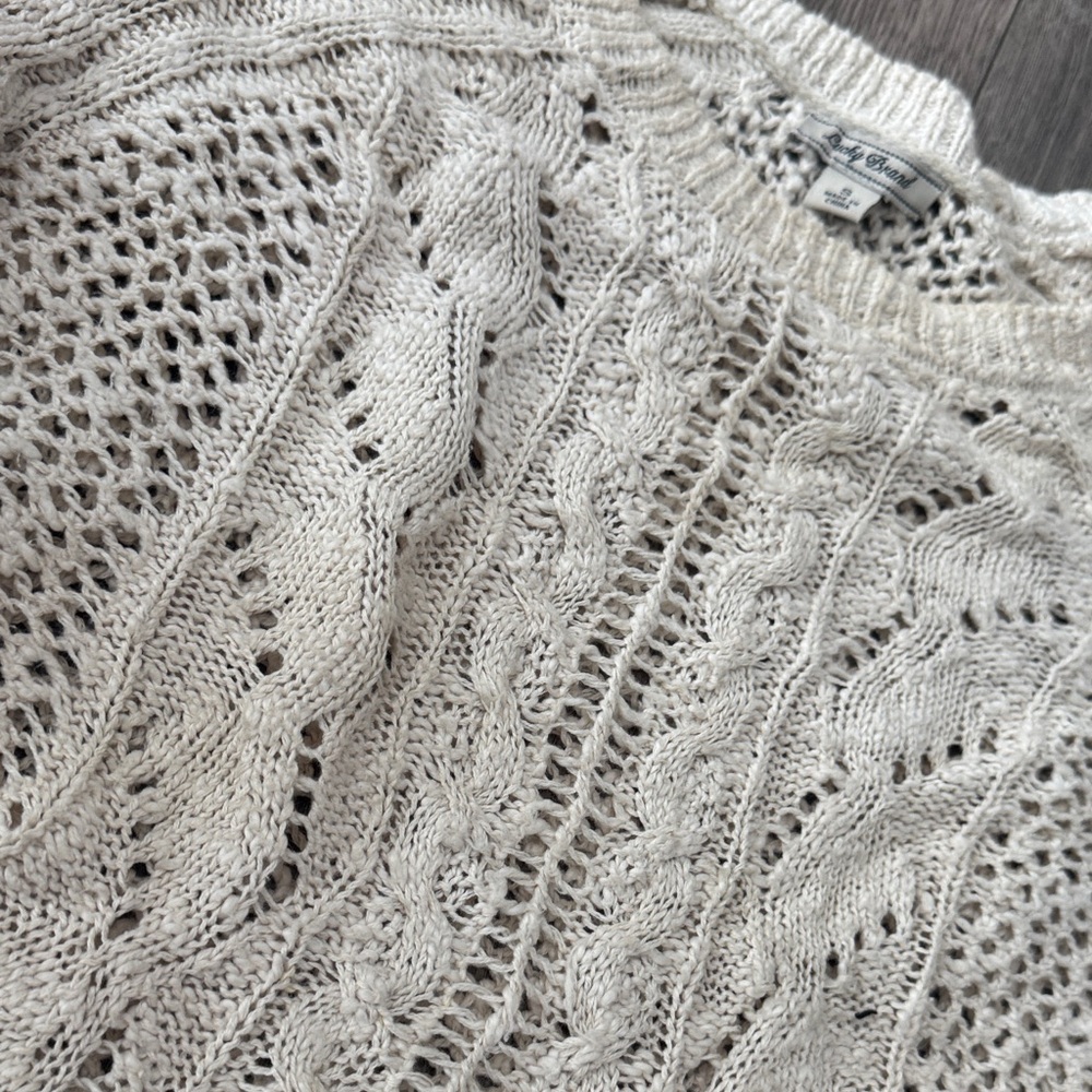 Lucky Brand Women's Cream Cable Knit Sweater - Picture 2 of 6